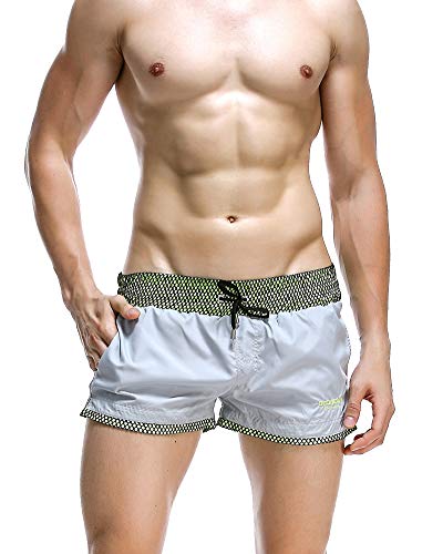 Preisvergleich Produktbild KasenA Badehose für Herren Kurz Schnelltrocknend Strandshorts Trainingshose Verstellbarem Tunnelzug Grau L