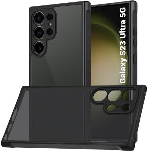 Image of TheGiftKart Hybrid Matte Frosted Translucent Back Cover Case for Samsung Galaxy S23 Ultra 5G | Shockproof Design | Camera Protection Module | Hard Cover for Samsung S23 Ultra (PC & TPU, Frost Black)