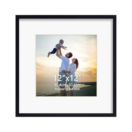 EYMPEU Bilderrahmen 30x30 CM 1 Stück, für Wand und Tisch, geeignet für den Einsatz in Büros und Wohnungen, Schwarz