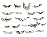 Alas de ángel, 20 modelos diferentes, 40 unidades, metal, cuentas intermedias