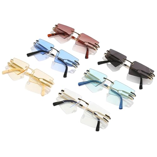 Lunettes de soleil rétro sans monture en métal de haute précision - 2