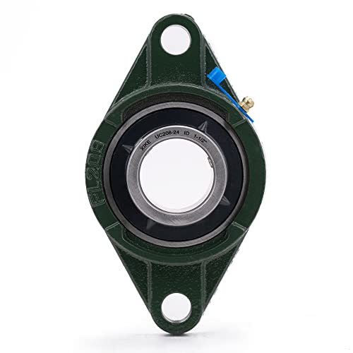 Image of XIKE 2 Pcs UCFL204-12 Bore 3 /4 inch Pillow Block Flange Mounted Ball Bearings. | Solid Cast Iron Base and Self Aligning Chrome Steel Sealed Bearings