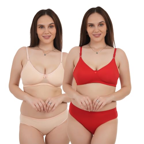 Image of Unitrust Premium Lingerie Set with Full Coverage Non-Padded Bra and Hipster Panty Set