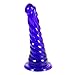 Healthy Vibes Spiral Anal Dildo 6'' Soft Purple Jelly Probe For Men, Women, and Couples Phthalate-Free, Non-Toxic, Suction Cup, Strap On Compatible