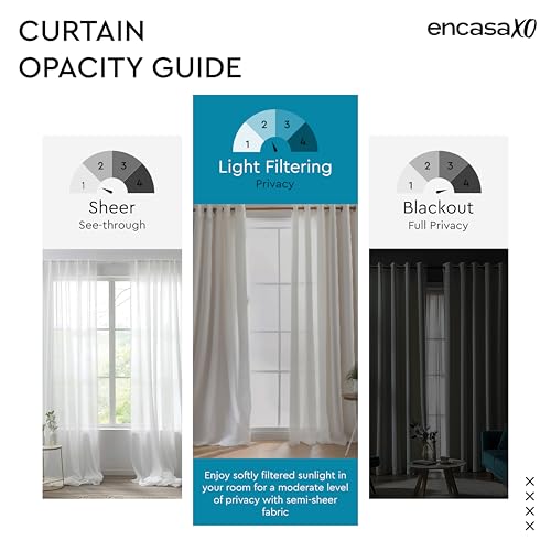 Image of Encasa XO Long Door Printed Sheer Curtains, Light Filtering Apricot | 4.5ft to 10 ft | Lightweight Polyester Twill | Rod Pocket Styling | Machine Washable | Set of 2