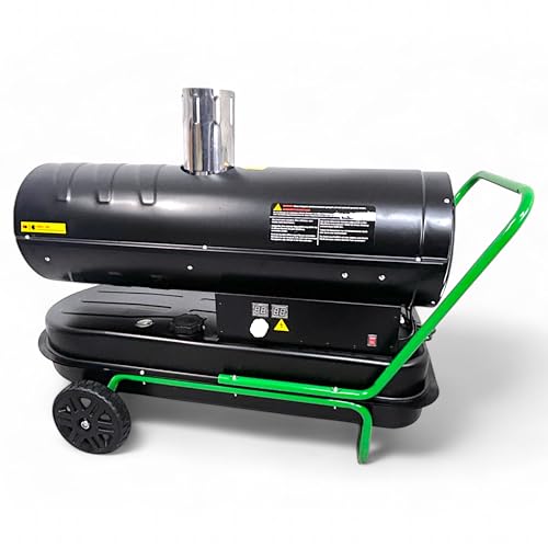 Ficha técnica Cañón de calefacción indirecta diésel VM-30Di 30 kW depósito grande de 56 l caudal de aire de 1500 m³/h adecuado para superficies de 310 m² calentador de aceite con chimenea - Fernando Cortés