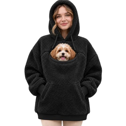 Cat Pouch Hoodie for Women Dog Cat Carrier Hoodie with Pet Pouch Sweatshirt - image 1