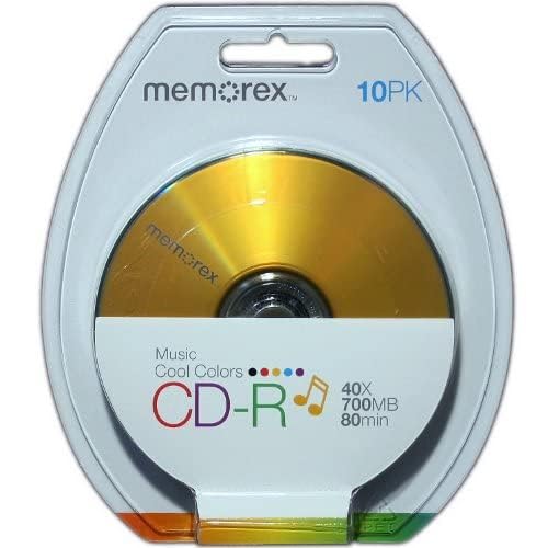 Amazon.com: Memorex Cool Colors 10-Pack 40x CD-R Disc Blister