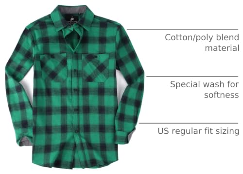 Image of Alex Vando Mens Button Down Regular Fit Long Sleeve Casual Flannel Shirts
