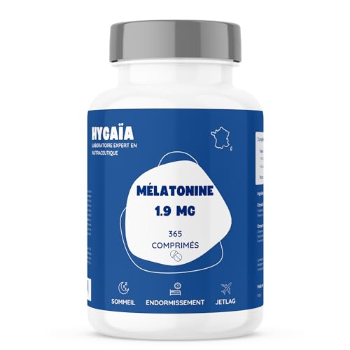 Melatonine 1,9 mg | 365 comprimés | Action rapide | Sommeil adult...