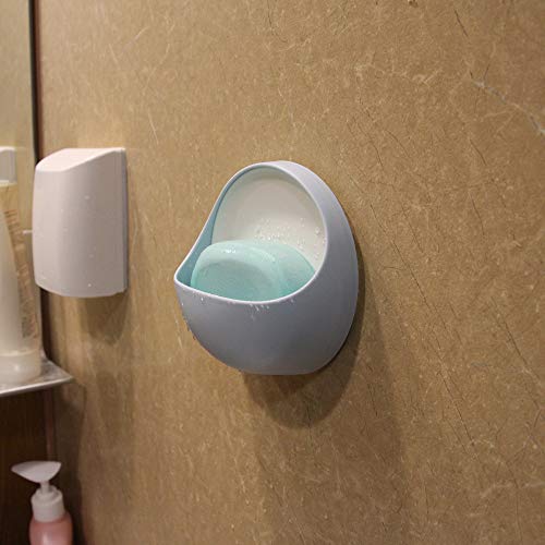 YANHU Soap Dish Holder, Self Draining Soap Case Holder Adhesive Soap Saver Eco Friendly Soap Tray Wall Mounted Space Saving Bar Soap Sponge Holder for Shower, Bathroom, Toiletries Container, Kitchen