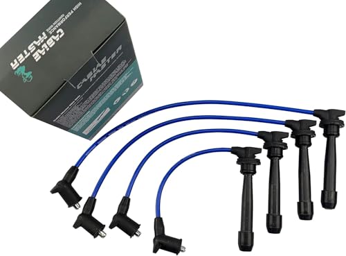 High Performance Spark Plug Wires Compatible with Hyundai Accent 1997-1999 2001-2005 DOHC 1.6L SOHC 1.5L L4 G4EK Blue (Not Compatible with 2000 Accent)