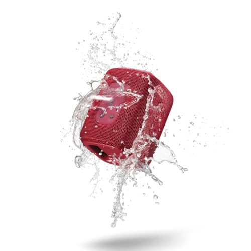 Motorola Sound - Altoparlante ROKR 300 Bluetooth 5.3 - wireless portatile da 7 W - Altoparlante compatto IP67 impermeabile e antipolvere - 12 ore di riproduzione, rosso