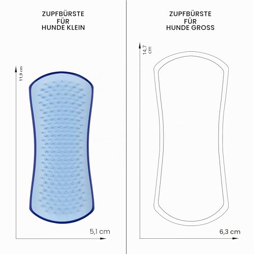 Tangle Teezer Pet Teezer Fellpflegebürste für kleine Hunde – Hundebürste für Trocken- oder Badegebrauch – Die perfekte Bürste für Hunde – Dunkelblau & Hellblau