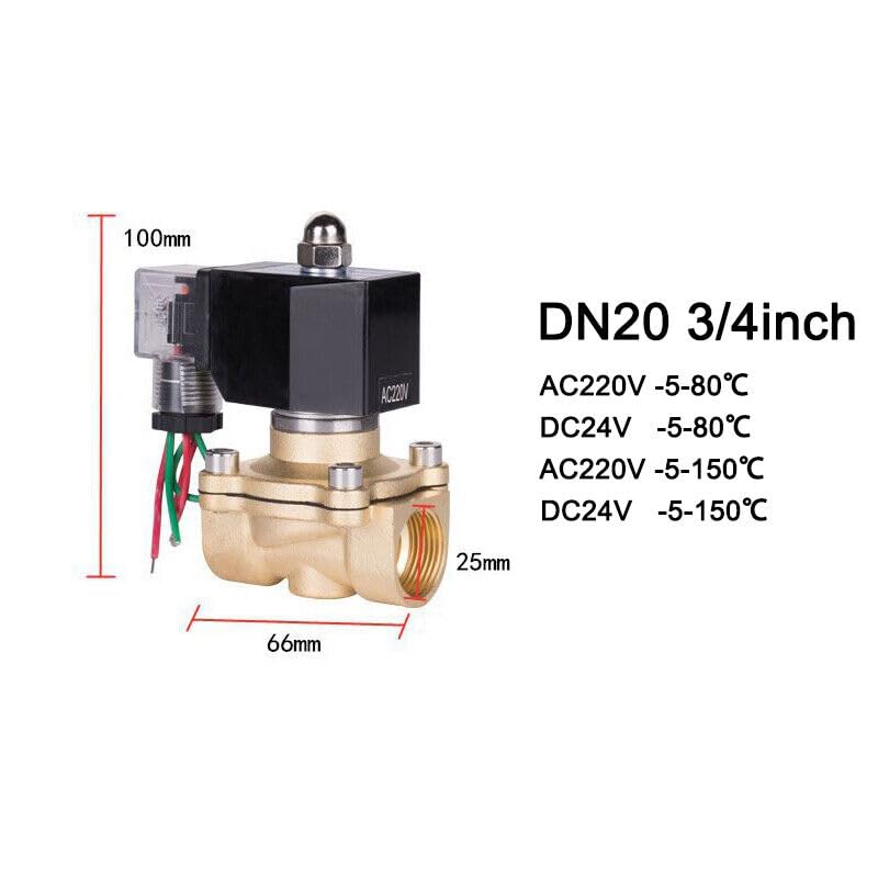 Elektryczny zawór elektromagnetyczny DN20 3/4 cala do AC Direct DC24V -5-150°C Mosiądz zamknięty praktyczny