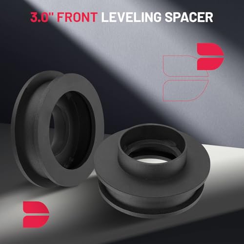 Image of BDFHYK Front and Rear Leveling lift kit Compatible with Chevy Silverado 1500 99-06, Compatible with GMC Sierra 1500 99-06, Iron Billet Strut Spacers Leveling Kit Suspension Leveling Lift Kit