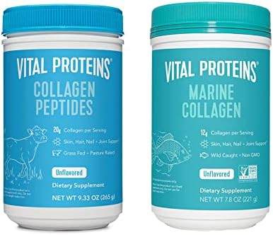 Vital Proteins Collagen Peptides Powder Unflavored 9.33 OZ+Marine...