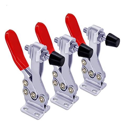 3PCS 225D 500lbs Holding Capacity Horizontal Toggle Clamp Quick-Release Horizontal Clamp,Crosscut Sled clamps for Woodworking,Hold Down Clamp for Welding & Drill Press Cam Clamp for Mechanic Cover