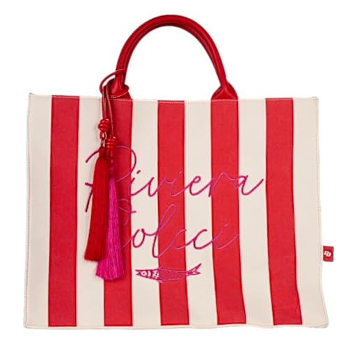 Bolsa Feminina Colcci Shopping Bag Stripes (Vermelho Ife)
