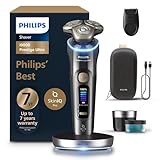 Philips Shaver i9000 Prestige Ultra, Wet & Dry Electric Shaver, Dark Slate, Skin IQ Pro Technology, Triple Lift & Cut System, 360 Rotating NanoTech Precision Blades, 5 Shaving Modes, Model XP9402/31