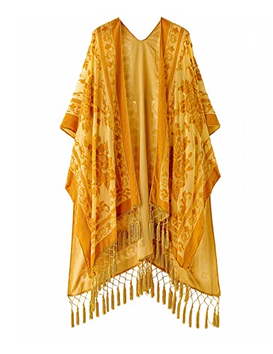 Image of MJ SERECA Women's Casual Long Velvet Kimono