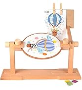 Embroidery Hoop Stand Holder, Adjustable Table Embroidery Stand for Q-Snap Frame, Wooden Cross St...