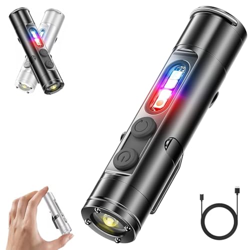 Mini lampe porte-clés 500 lumens avec allume-feu et brise-vitre de sécurité