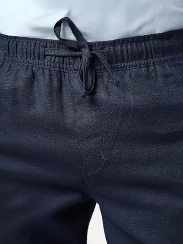 Image of Urbano Fashion Men's Straight Fit Linen Cargo Pants with 6 Pockets