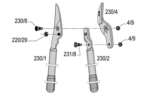 FELCO 200A-40 Aluminium Loppers - 40cm Two-Hand Pruning Shears With Straight Cutting Head
