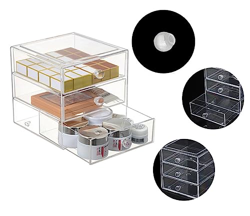 HOJKMA Makeup Organiser Storage Box with 3 Drawers - Image 3