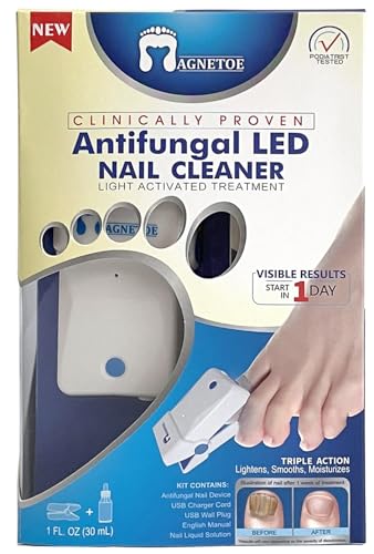Nail Fungus Light Device for Toenails Highly Effective Blue Light to Defeat Onychomycosis Revolutionary Nail Fungus Solution Easy to Use at Home Elderly White-BOR-B