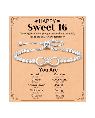 Image of 13 /16 Year Old Girl Birthday Gift Ideas, Infinity Cross Bracelet for Teenager