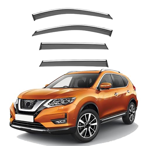 Deflectores Ventanilla Coche para Nissan X-Trail/Rogue MK3-T32 2014-2020, Deflectores de Viento Deflector de Lluvia, Reducción de Ruido y Turbulencias del Aire