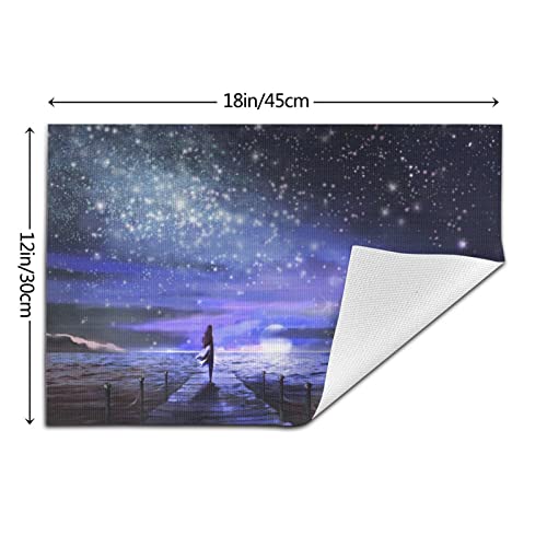 Set de table de qualite superieure fille regardant les etoiles lot de 4