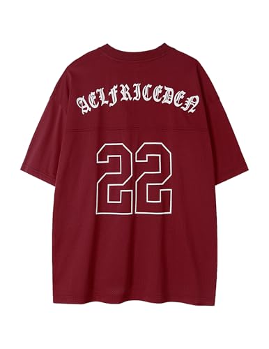 Aelfric Eden Mens Jersey Shirts Mesh Print Number Unisex Oversized Graphic Tees Short Sleeve Casual T Shirt Y2k Tops