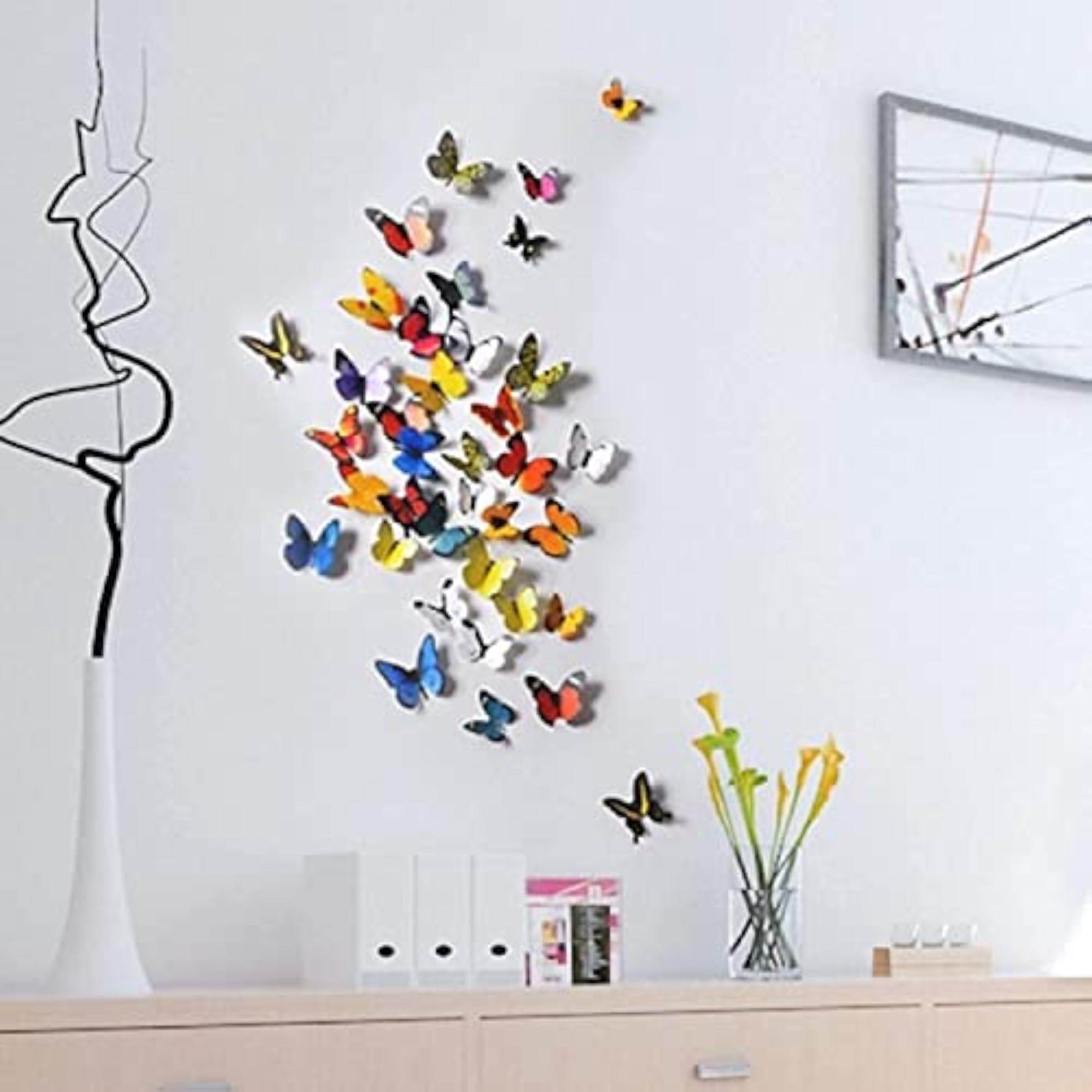3D PVC Self Adhesive Butterfly Stickers for Wall Decor