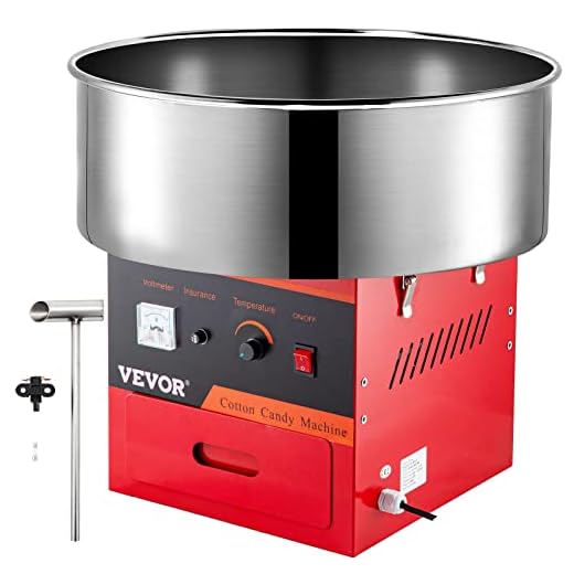 VBENLEM Electric Candy Floss Maker 20.5 Inch Cotton Candy Machine Red Cotton Candy Maker Commercial 1030W For Various Parties