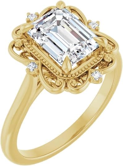 1-3 CT Moissanite Antique Wedding Ring for Women | Victorian-Halo Bridal Ring for Gifts | 925 Sterling Silver, 10K/14K/18K Solid Rose/White/Yellow Gold