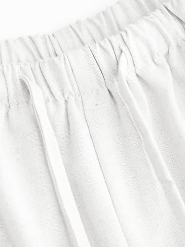 CIDER Linen Pants Women Wide Leg Cropped Palazzo Trousers Low Waist Knotted Loose Fit Cropped Pants3