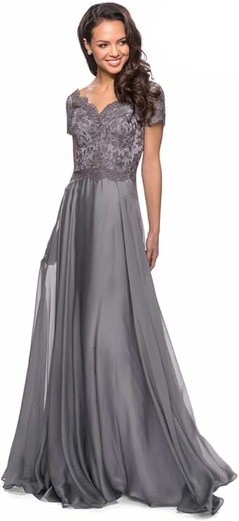 Mother of The Bride Dresses Lace Appliques Wedding Guest Dresses for Women Chiffon Long Formal Evening Gowns4