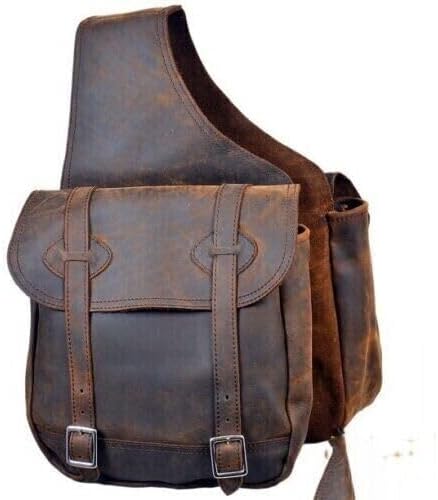 Premium Western Leather Saddle Bag for Horse Carrier Equestrian Western Horse Saddle Bag.