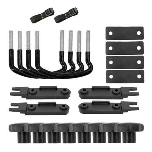 VOANZO Juego de 4 Soportes en U para Montaje de cofres de Techo, Accesorios de Montaje universales para Furgonetas y Coches, Kit de Accesorios de instalación
