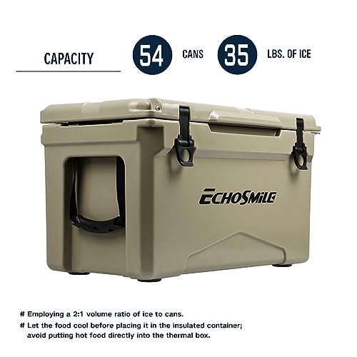 Image of EchoSmile 25 /30 /35 /40 /60 /75 Quart Rotomolded Cooler, Built to Stand up to The Rigors of The Journey