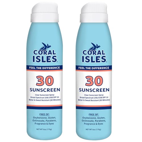 Coral Isles Spray SPF 30 Reef Safe Sunscreen Sunblock 6 Fl Oz Pack of 2