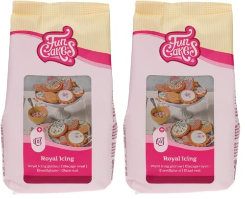 FunCakes Preparado para Royal Icing (Glasa Real), Fácil de Usar, para la Decoración de Tartas y Galletas, Bonito Glaseado, Solo Añadir Agua, Halal. 450 G. 450 g (Paquete de 2)