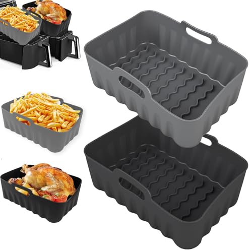 Airfryer Silikonform Heißluftfritteuse, Airfryer Zubehör für Ninja Foodi Max Dual Zone Heißluftfritteuse AF400EU AF451EU...