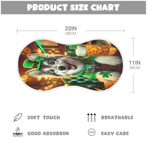 St Patricks Dog Golden Baby Burp Cloths Muslin Burp Cloths Soft Burp Cloth Burp Rags Cotton Burp Clothes Absorbent for Girl Unisex Boy Newborn 1 Pack 22x11 Inches2