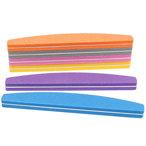 Savni combo of 6 multi color 100/180 Nail buffer for nail art, manicure, pedicure half moon shape-image-26