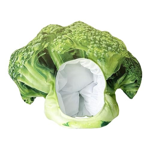 Divertido sombrero de verduras | Sombrero de felpa con foto de brócolis, sombrero de dibujos animados, divertido sombrero de disfraz para cosplay, accesorios de fotos de verduras para carnaval y