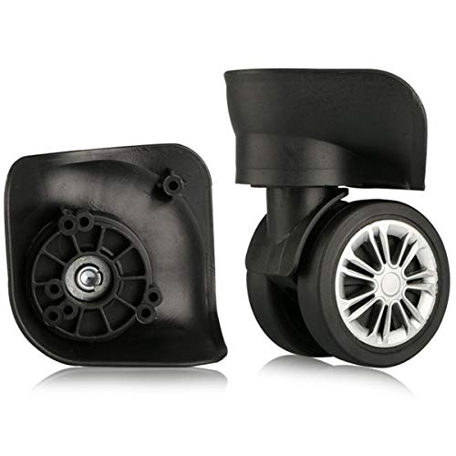 Luggage Wheels Replacement, (Set of a Pair) 360 Degree Swivel Luggage Mute Wheel Suitcase Replacement Repair Wheels Parts Spinner, Black